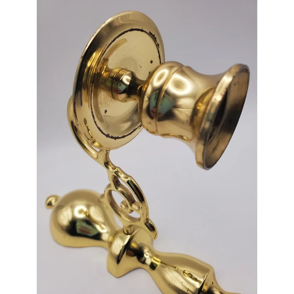 Vintage Baldwin Brass Single Arm Wall Sconce Candle Holder - Solid Forged USA